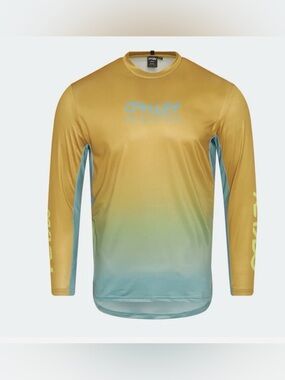 Oakley Men's Yellow to Teal Gradient Long-Sleeve Rash Guard